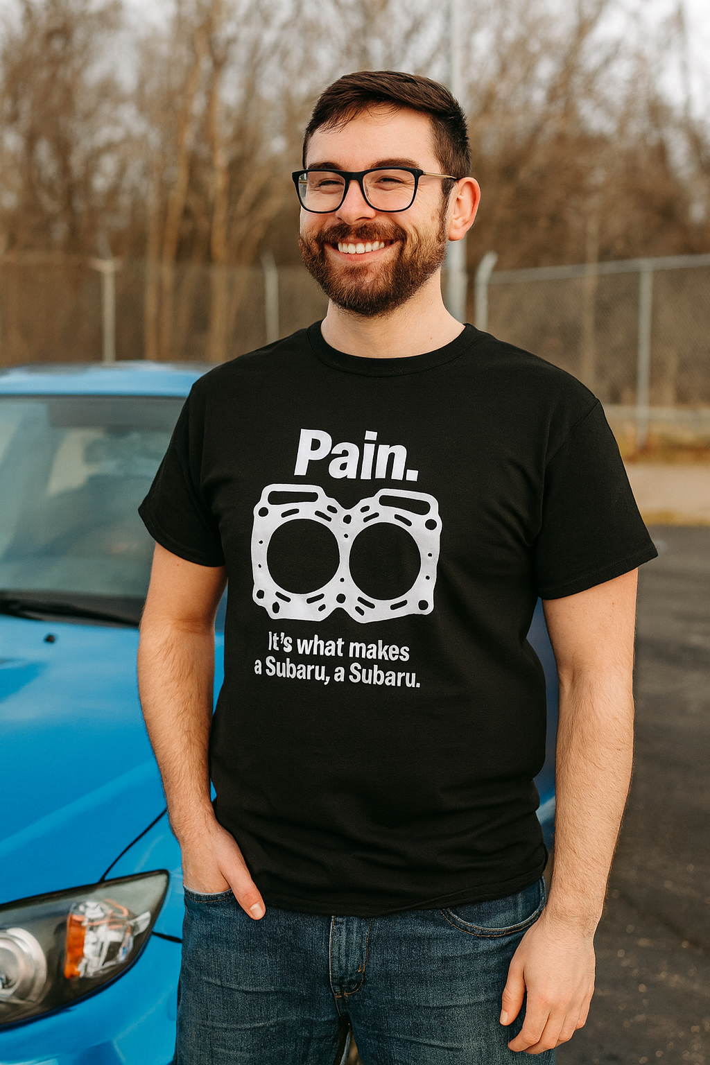 Subaru Pain T-Shirt - White Print